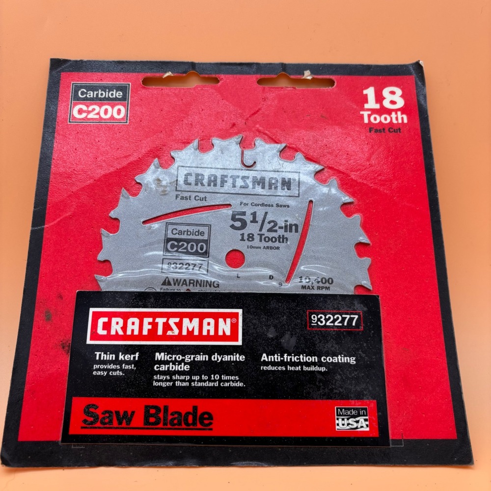 Craftsman 5-1/2 in 18 Tooth Carbide Circular Saw Blade C200 932277 USA Made